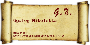 Gyalog Nikoletta névjegykártya