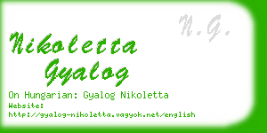 nikoletta gyalog business card